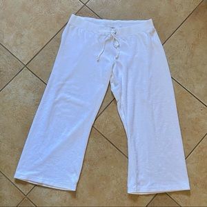 vintage juicy couture white terry cloth capri tracksuit pants